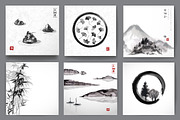Japanese ink painting sumi-e, part 3, an Illustration by Elina_Li (Thumbnail 5 of 11)