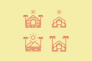 outdoor holiday icon set line logo, a Branding & Logo Template by devastd