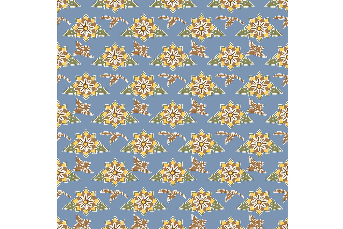 Blue Floral Print Seamless Repeat, a Pattern Graphic by Sharon Schwalbe (Photo 3 of 4)