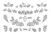 Hand drawn floral elements, a Decorative Illustration by Tkoko vectors & patterns (Thumbnail 2 of 8)