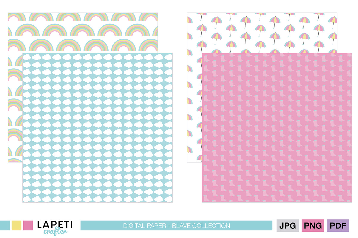 Spring Pastel Digital Paper Pack, a Pattern Graphic by Lapeticrafter (Photo 5 of 5)