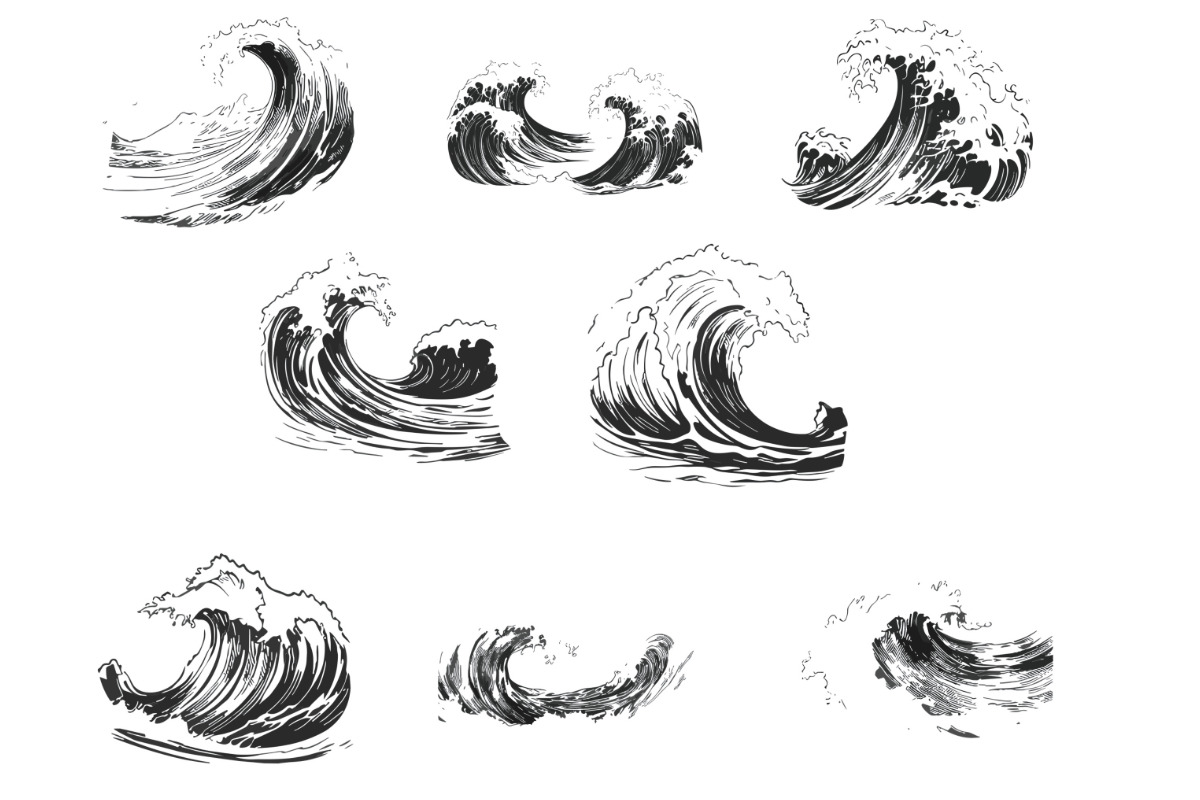 Ocean Sea Waves Set 1 Procreate, a Brush Add-On by Disasterology Ink (Photo 10 of 10)
