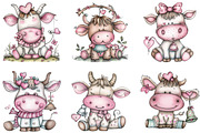 Watercolor Cow Heart clipart, an Illustration by CraftArtStudio (Thumbnail 5 of 5)
