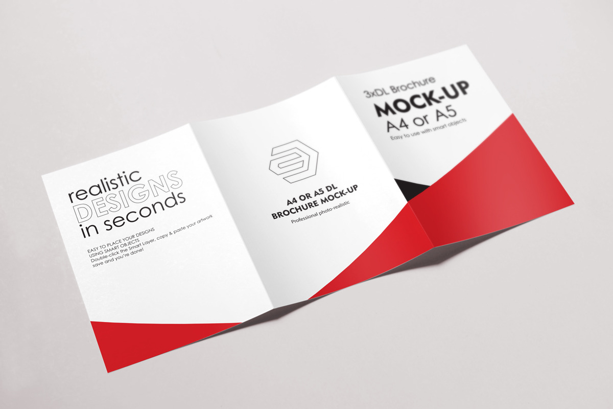 A4 or A5 Trifold Mockups, a Print Template by resumetemplathttps://d3es (Photo 9 of 11)