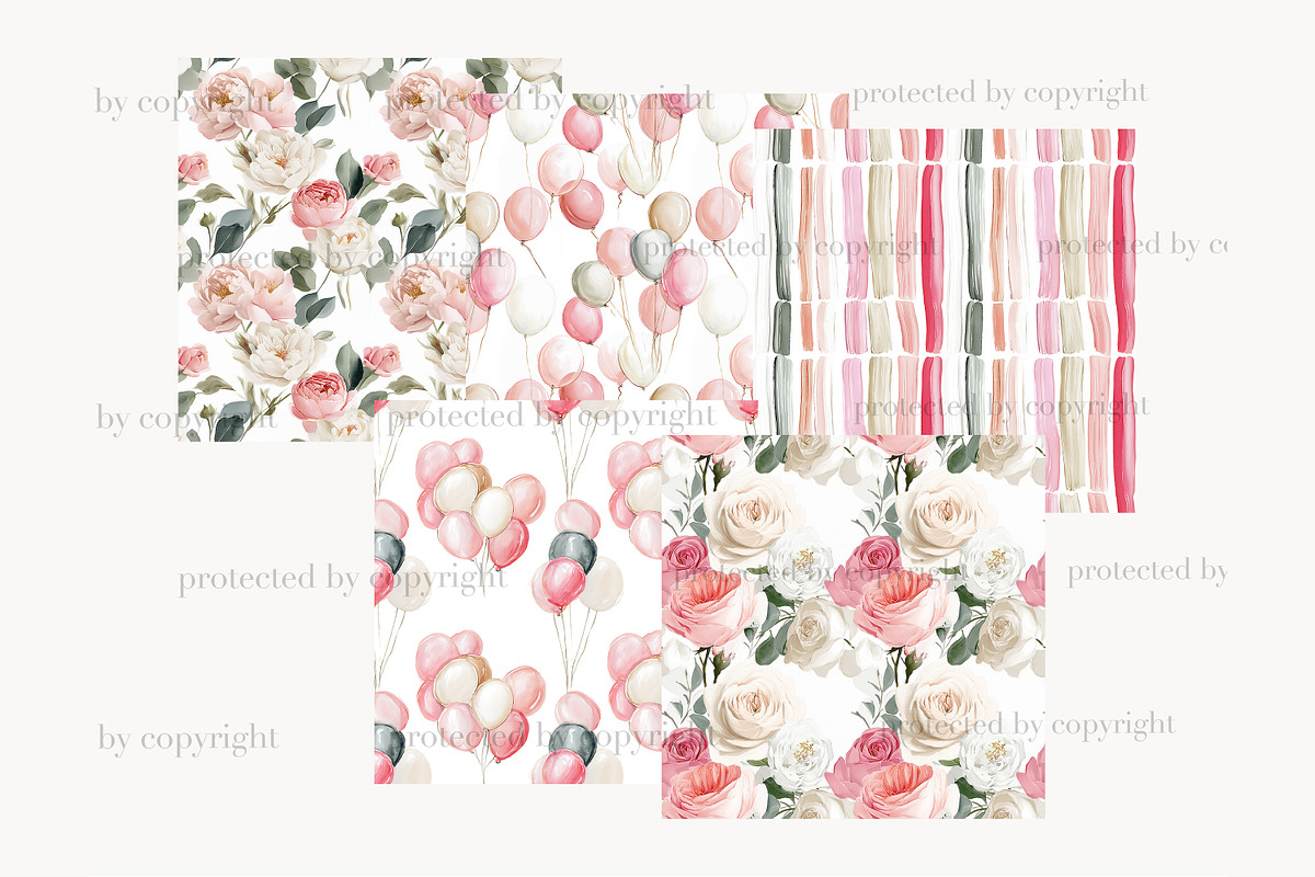 Mothers Day Paper Pattern, a Pattern Graphic by GlamArtZhanna (Photo 3 of 4)