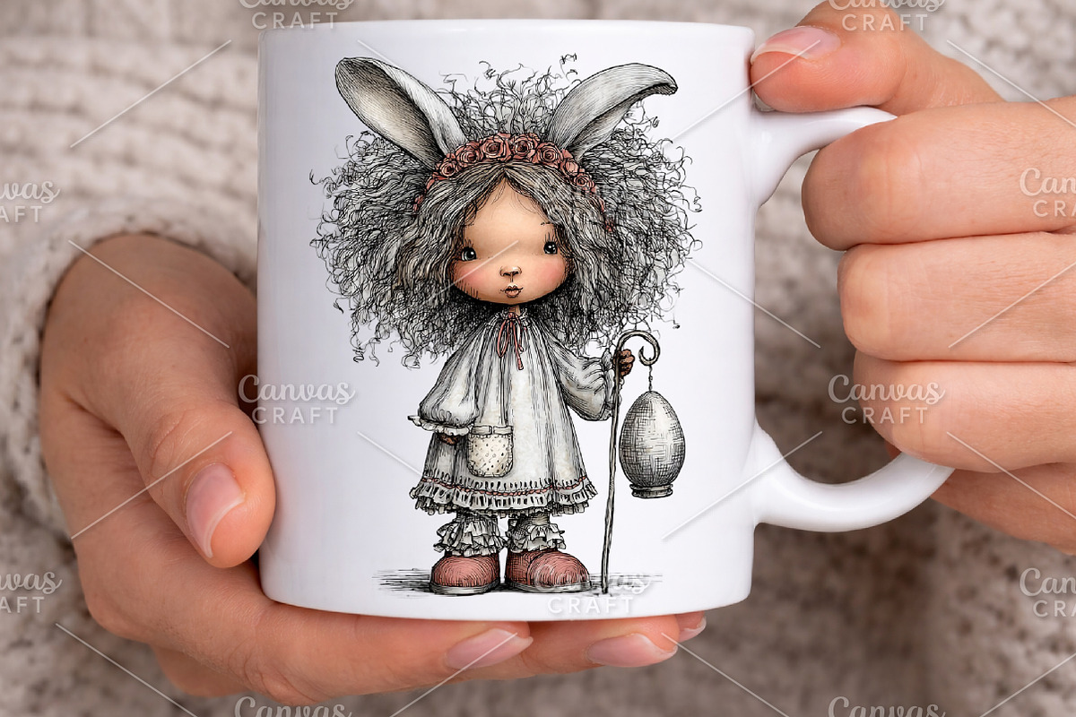 Whimsical Easter Girl Clipart Bundle, an Illustration by Canvas Craft (Photo 5 of 7)