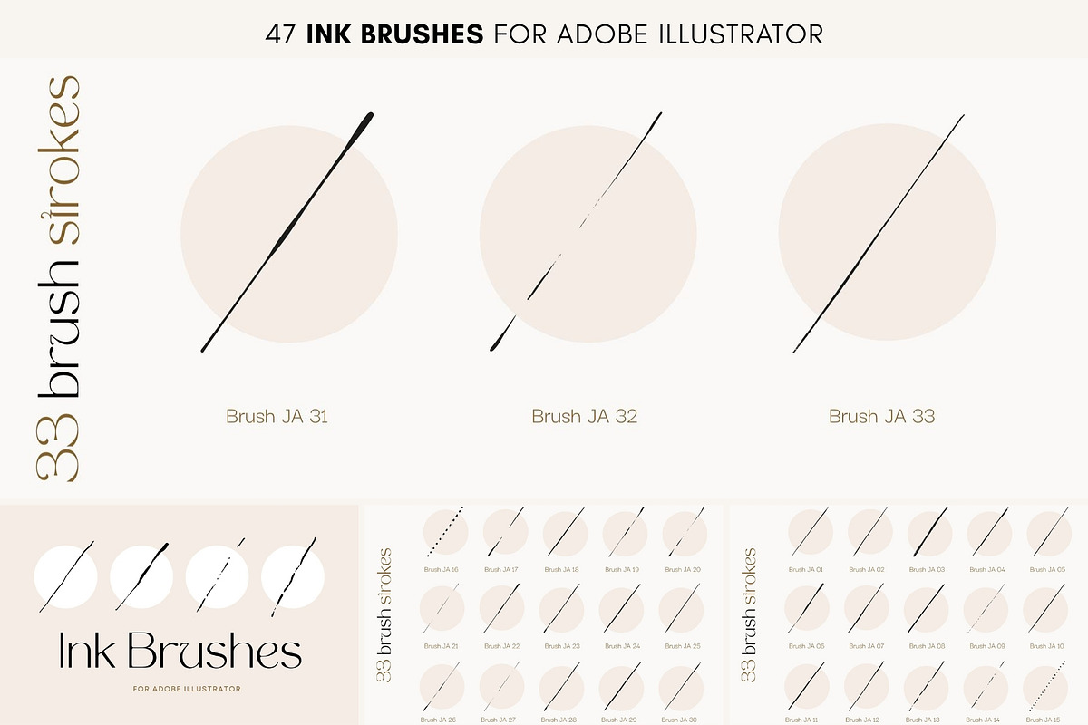 150 Illustrator Brush Bundle, a Brush Add-On by Jenteva Art (Photo 3 of 19)