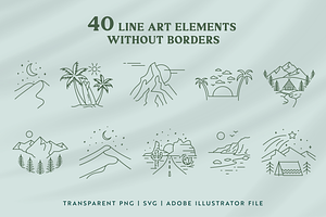 Outdoor Line Art Graphic Set