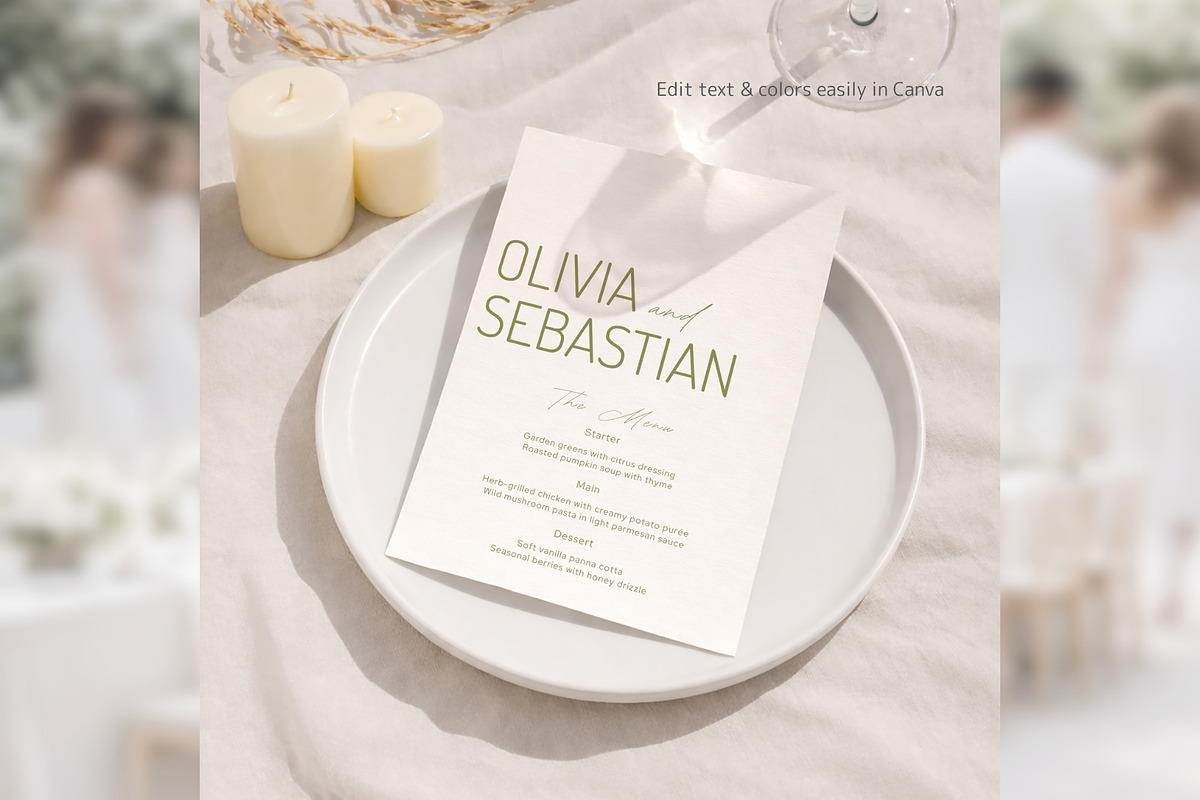 Elegant Menu&Place Card Canva bd008, a Card Template by TyphoonStudio (Photo 6 of 10)