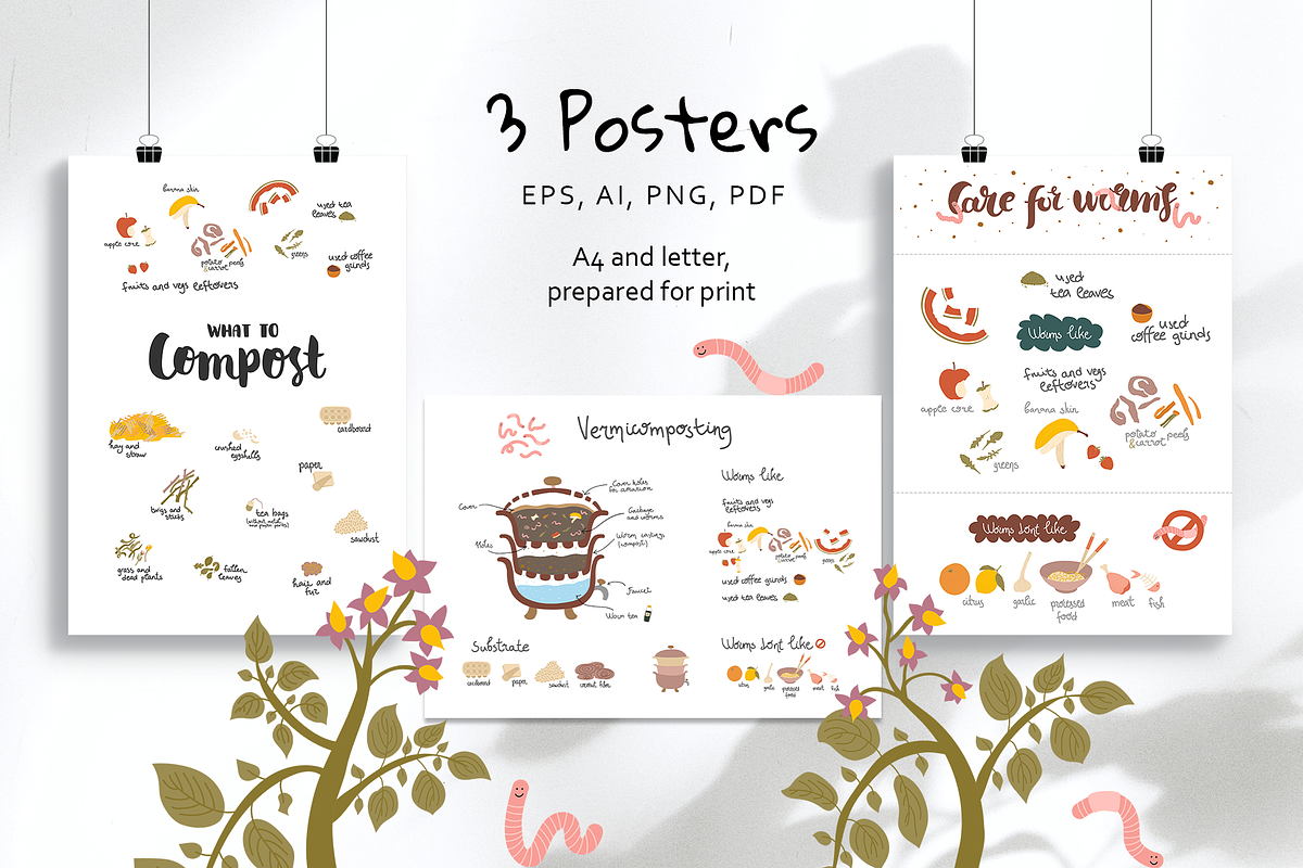 Vermicomposting clipart, an Illustration by Walrus Darya (Photo 8 of 14)