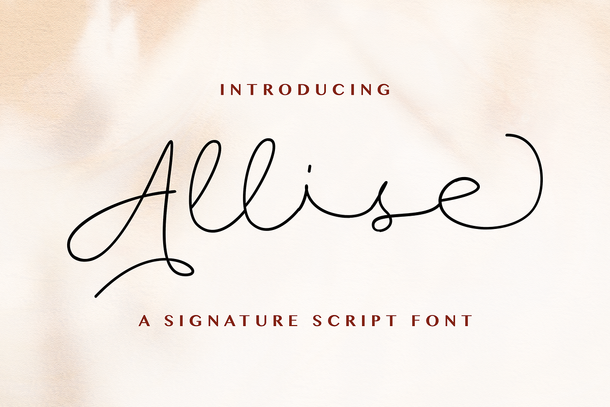 Allise - Signature Script Font, a Script Font by StringLabs (Photo 1 of 10)