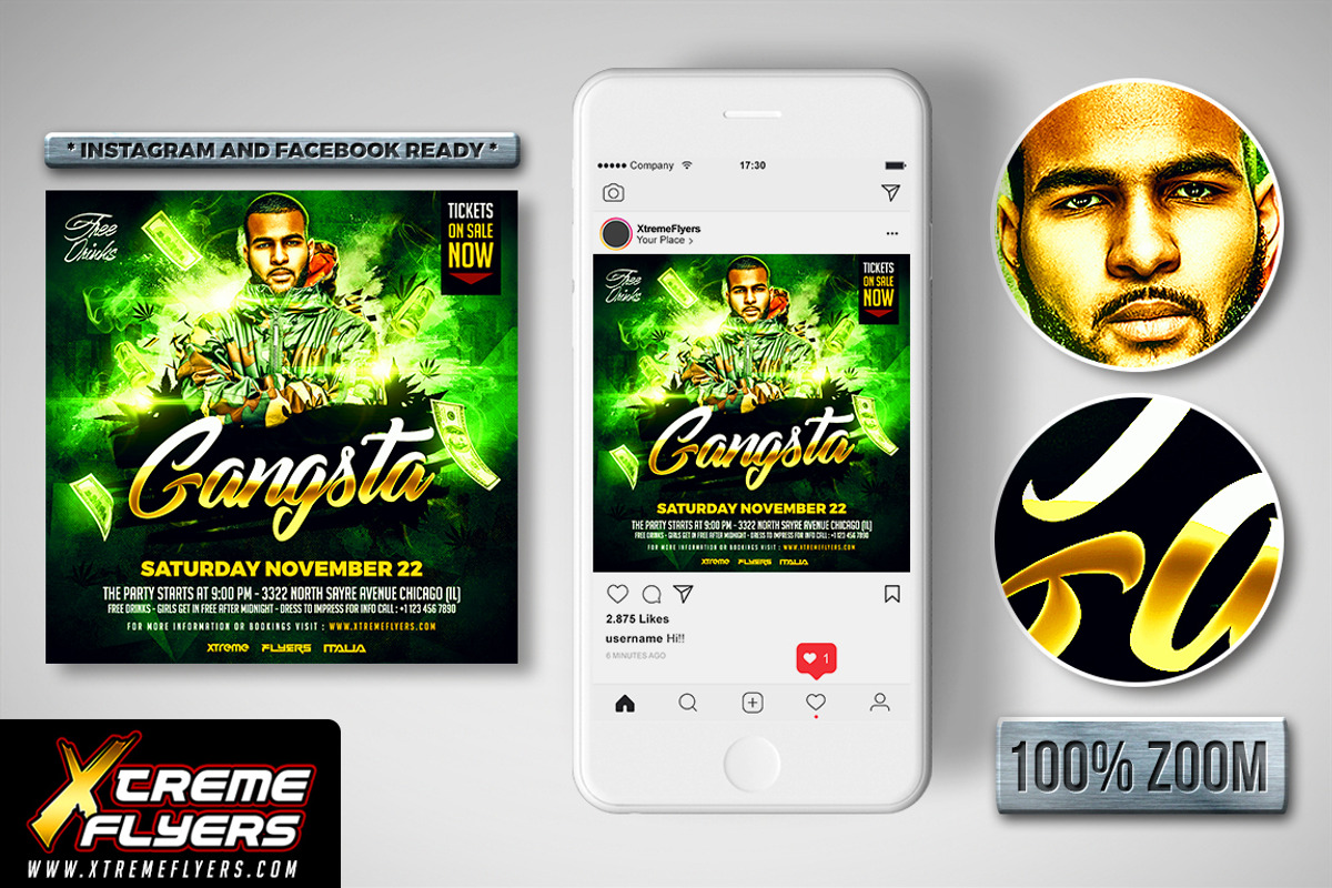 Hip Hop Flyer Template, a Flyer Template by XtremeFlyers (Photo 2 of 2)