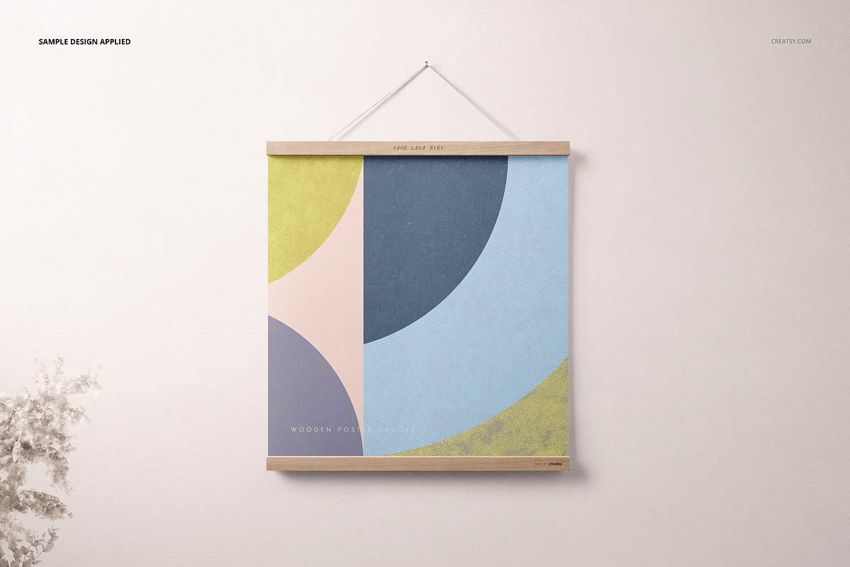 Wooden Poster Hanger Mockup Set 2, a Product Mockup by creatsy5