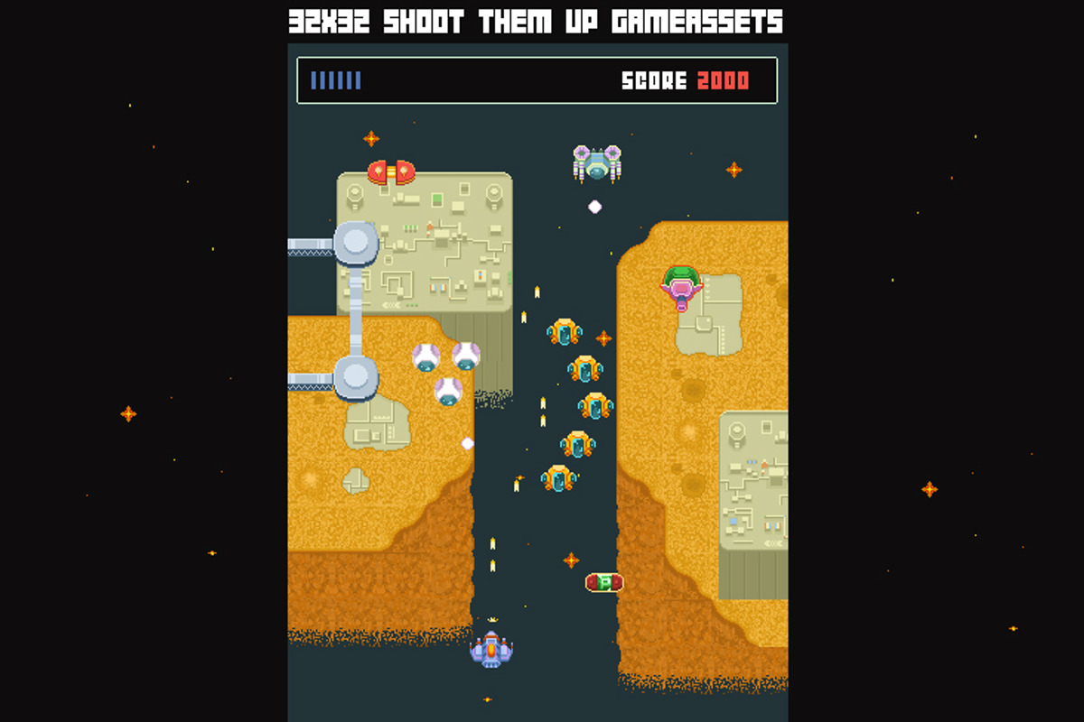 32x32 Arcade Shoot Them Up Gamepack, a Graphic by Fassous game assets (Photo 1 of 4)