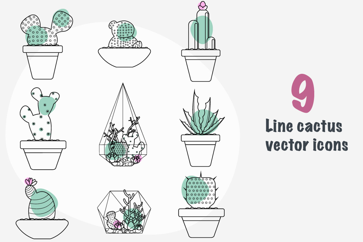 Vector illustration cactus, an Object Graphic by BSVIT (Photo 3 of 4)