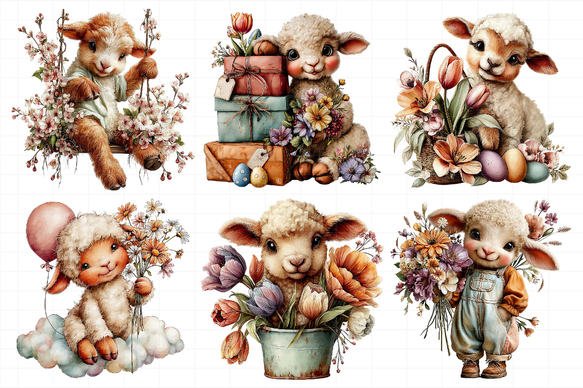 Cute Spring Lamb Clipart, an Illustration by Daily.Designs (Photo 4 of 7)