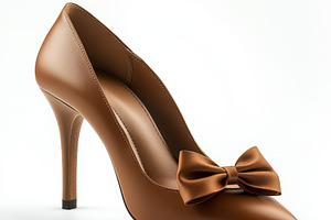 Brown Leather High Heel Shoe with Bo, a Beauty & Fashion Photo by Pixeness Studio
