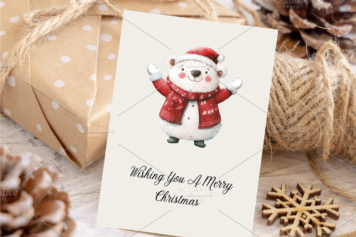Christmas Bear. Watercolor PNG, an Animal Illustration by KENO Mascots (Photo 7 of 8)