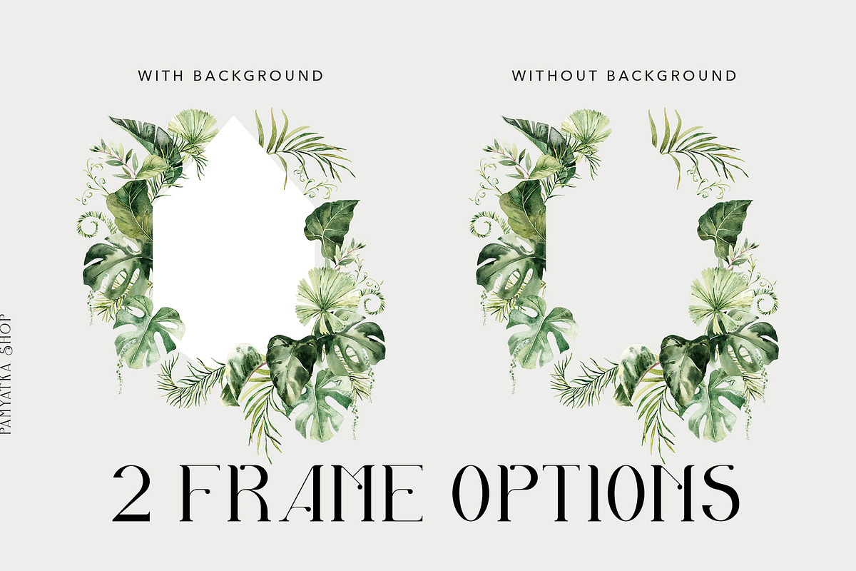 Tropical forest- watercolor greenery, a Decorative Illustration by Pamyatka Shop (Photo 8 of 13)