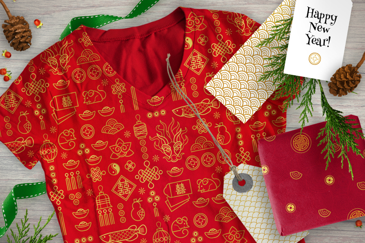 Chinese Seamless Patterns Vol. 1, a Pattern Graphic by O'Gold!