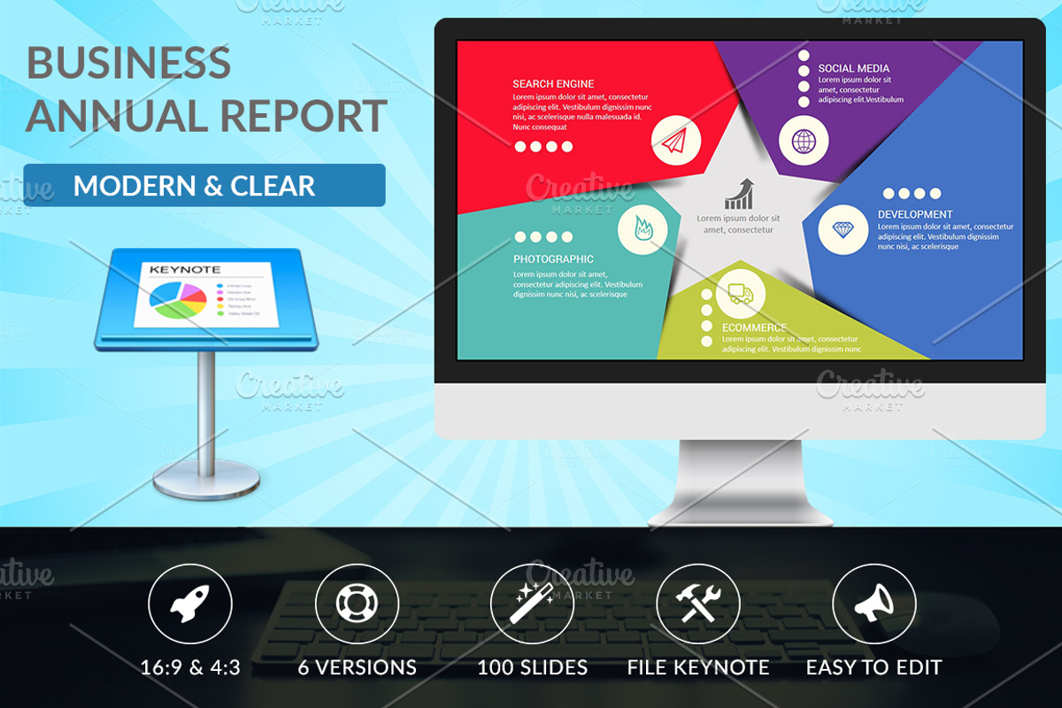 Business Annual Report Keynote, a Presentation Template by UniqueStudio (Photo 1 of 7)