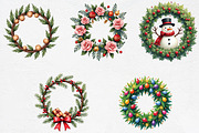 Christmas Wreath Sublimation Clipart, an Illustration by CrexoraLab (Thumbnail 3 of 5)