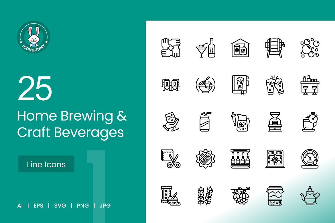 Home Brewing & Craft Beverages Icons, an Icon by IconBunny