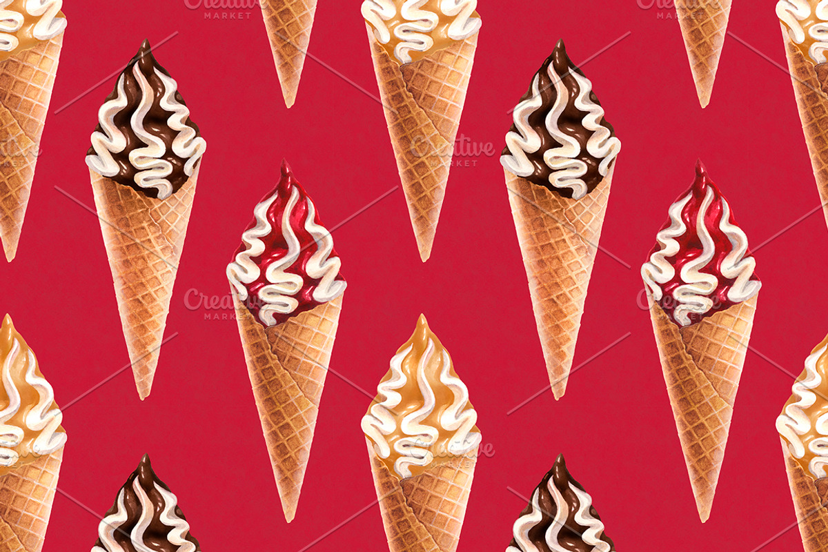 Ice cream illustrations kit, a Food Illustration by Sundra (Photo 4 of 9)