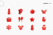 Cute Red Fluffy Xmas Set, a Solid Icon by Lumeno (Thumbnail 2 of 6)