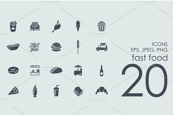 20 Fast Food Icons