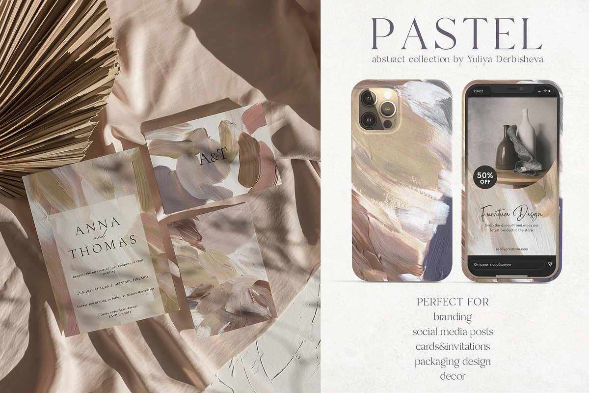 Abstract painted backgrounds pastel, a Texture Graphic by Yuliya Derbisheva (Photo 2 of 12)
