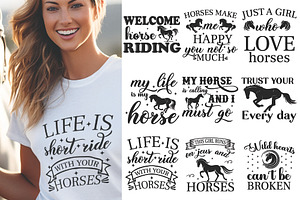 Horse Sayings Quotes SVG Bundle PNG