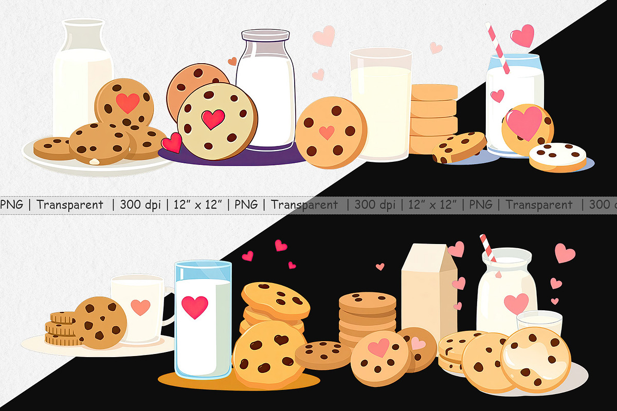 Milk Cookies Clipart, a Graphic by Artnoy (Photo 2 of 5)