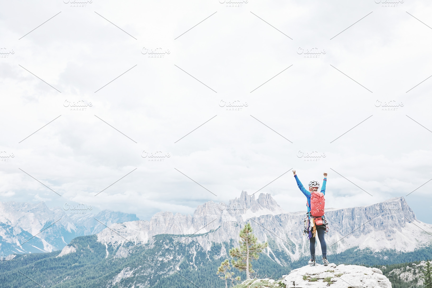 Happy rock climber in Dolomites, a Sports & Recreation Photo by Sergey Furtaev