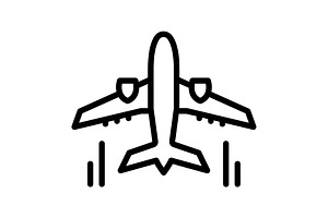 Flight aircraft black icon, an Outline Icon by Creative priyanka