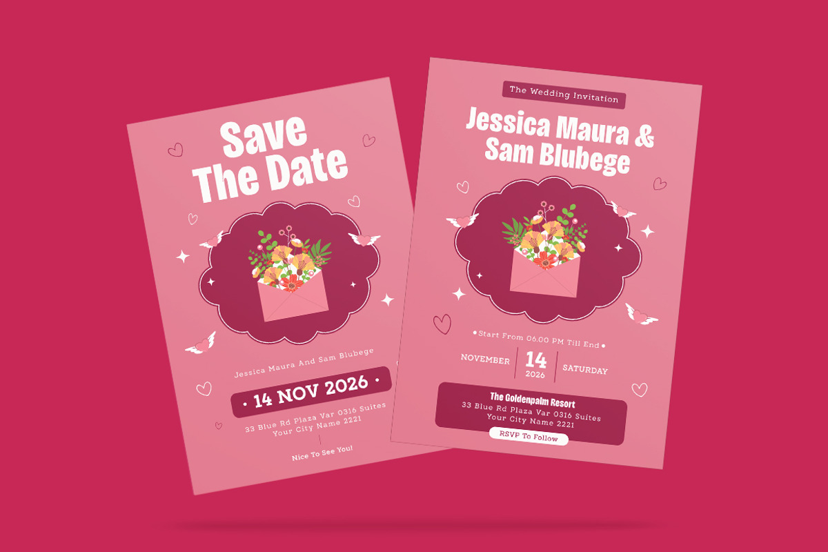 Envelopes Wedding Invitation, an Invitation Template by iDoodle Studio (Photo 3 of 4)