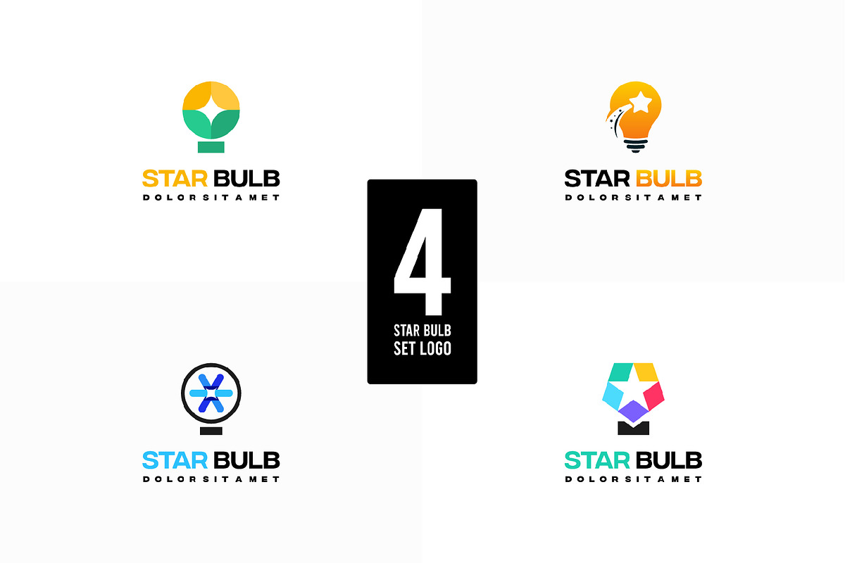 Set of Star Idea logo Template, a Branding & Logo Template by Lucky Creative (Photo 1 of 5)
