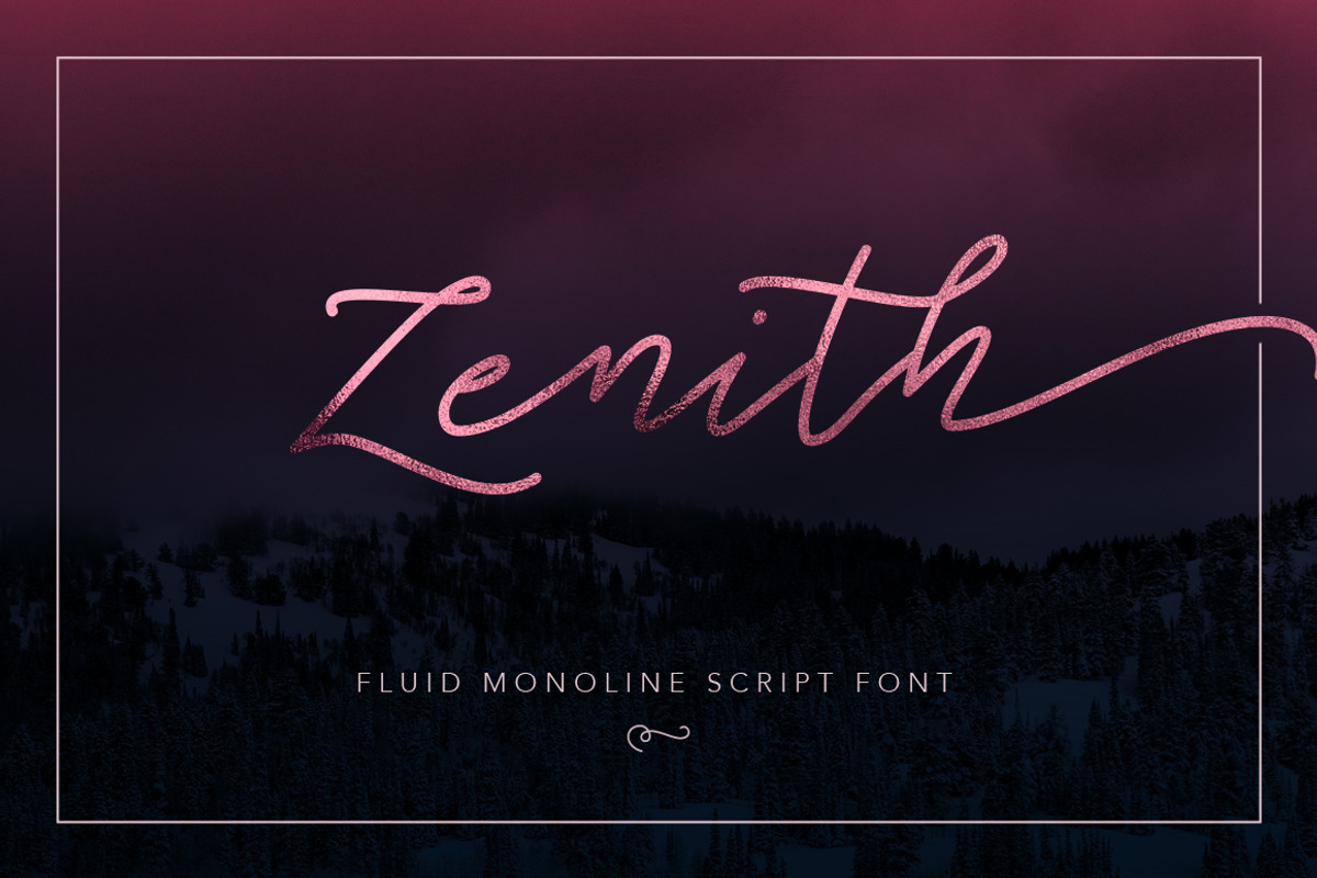 Zenith - Script Font, a Script Font by milenabdesign (Photo 1 of 11)