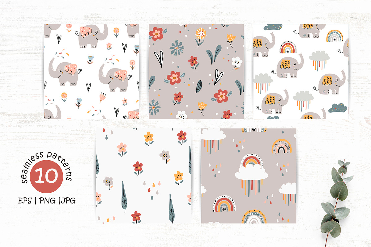Boho elephants Collection, a Graphic by Nafanya (Photo 6 of 11)