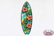 Colorful Tropical Surfboard PNG, an Illustration by Daily.Designs (Thumbnail 1 of 5)