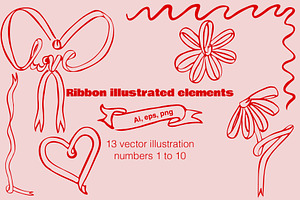 Ribbon bundle vector illustrations