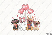 Valentine Dachshund Dogs Sublimation, an Illustration by CraftArtStudio (Thumbnail 1 of 4)