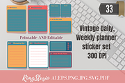 Vintage Daily/Weekly Planner Sticker, an Object Graphic by RimzStudio (Thumbnail 1 of 3)