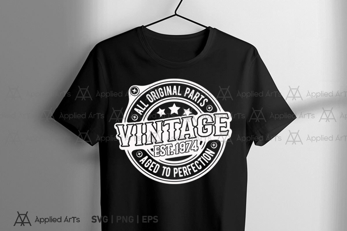 VINTAGE 1974 SVG, Funny Birthday SVG, an Object Graphic by Applied Arts (Photo 3 of 4)