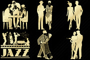 Gold Foil Gatsby Couples Clip Art, a Person Illustration by FrankiesDaughtersDesign (Thumbnail 3 of 4)