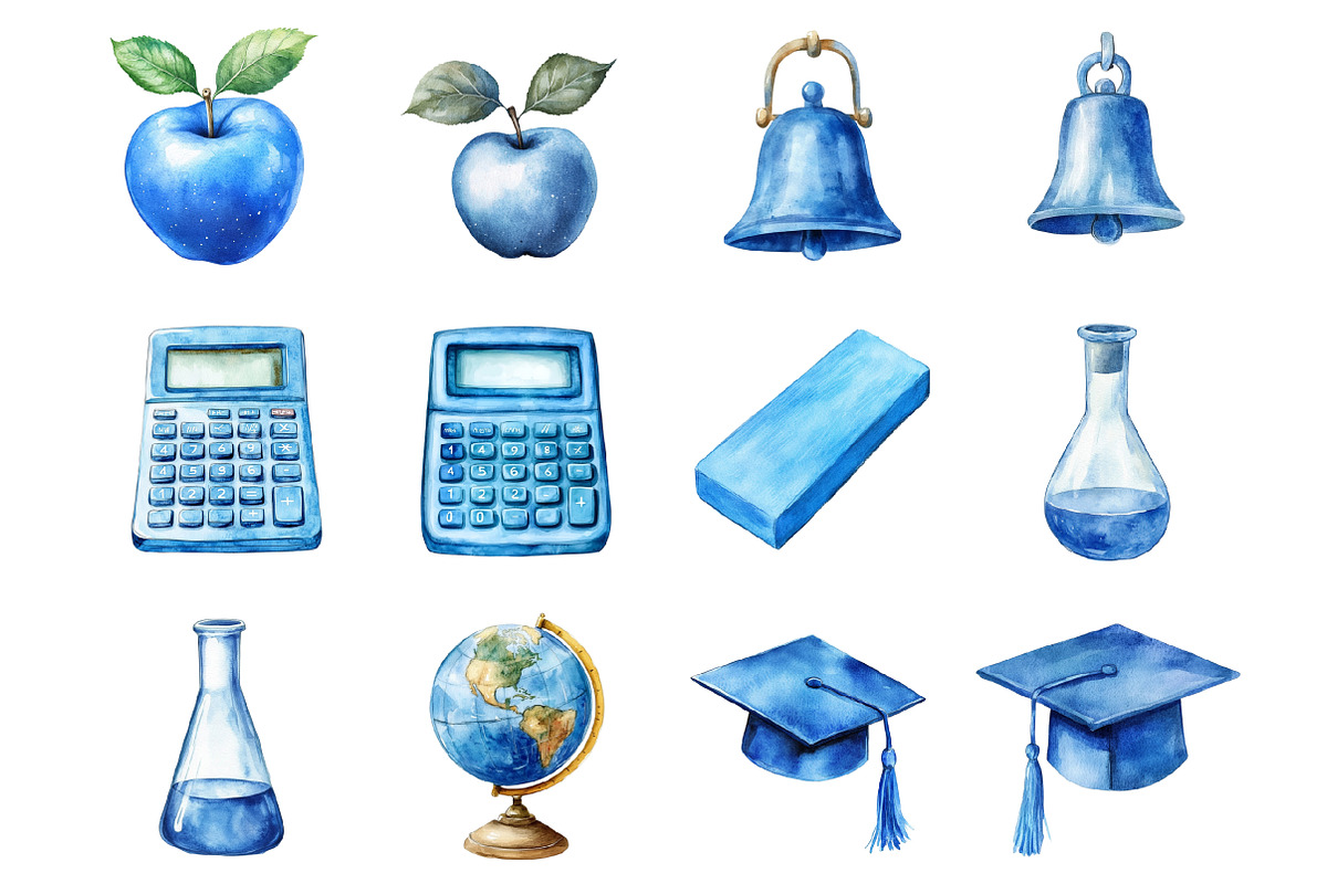 Blue School Clipart PNG, a Graphic by CitraGraphics (Photo 3 of 5)