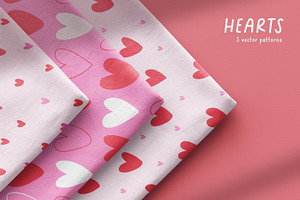 Cute seamless heart patterns, a Pattern Graphic by Good Studio