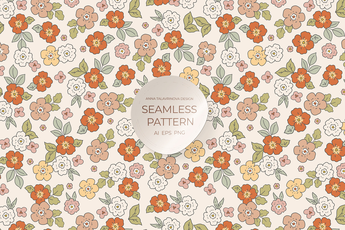 Wild flower seamless pattern, a Pattern Graphic by Cozy pattern shop (Photo 1 of 4)