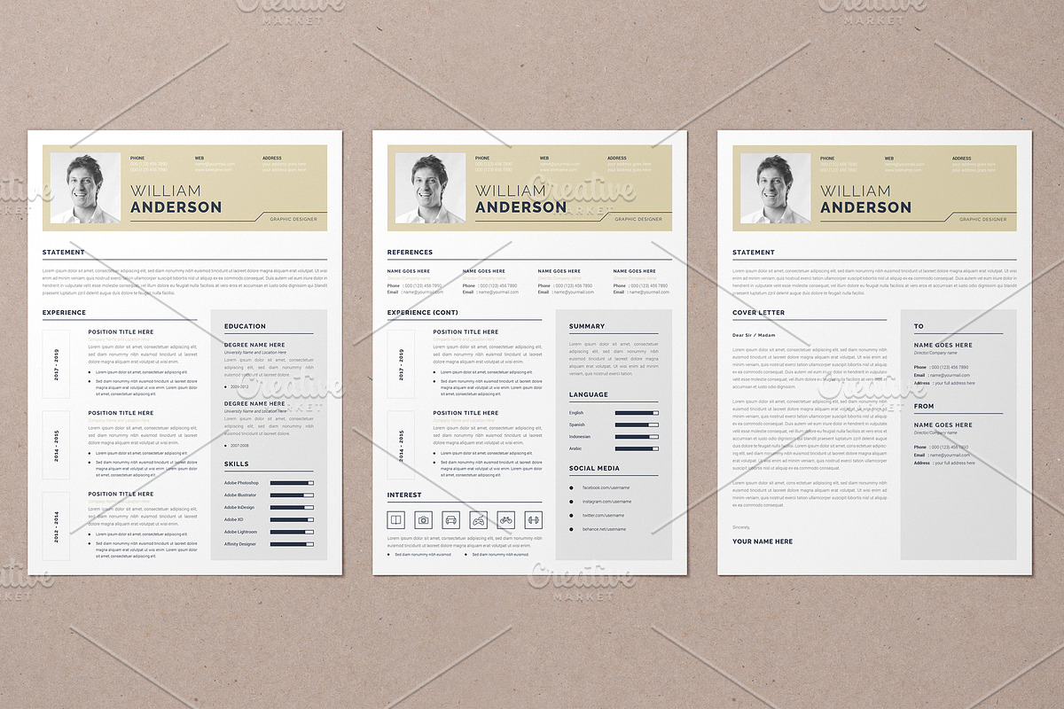 Resume Template | CV Design | 3 Page, a Resume Template by Alice_s (Photo 2 of 6)