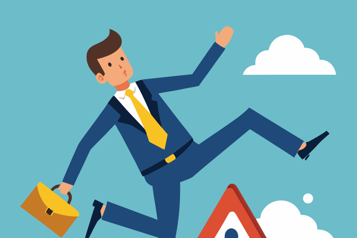 man leaping over warning sign, a Person Illustration by SouravDesign (Photo 2 of 3)